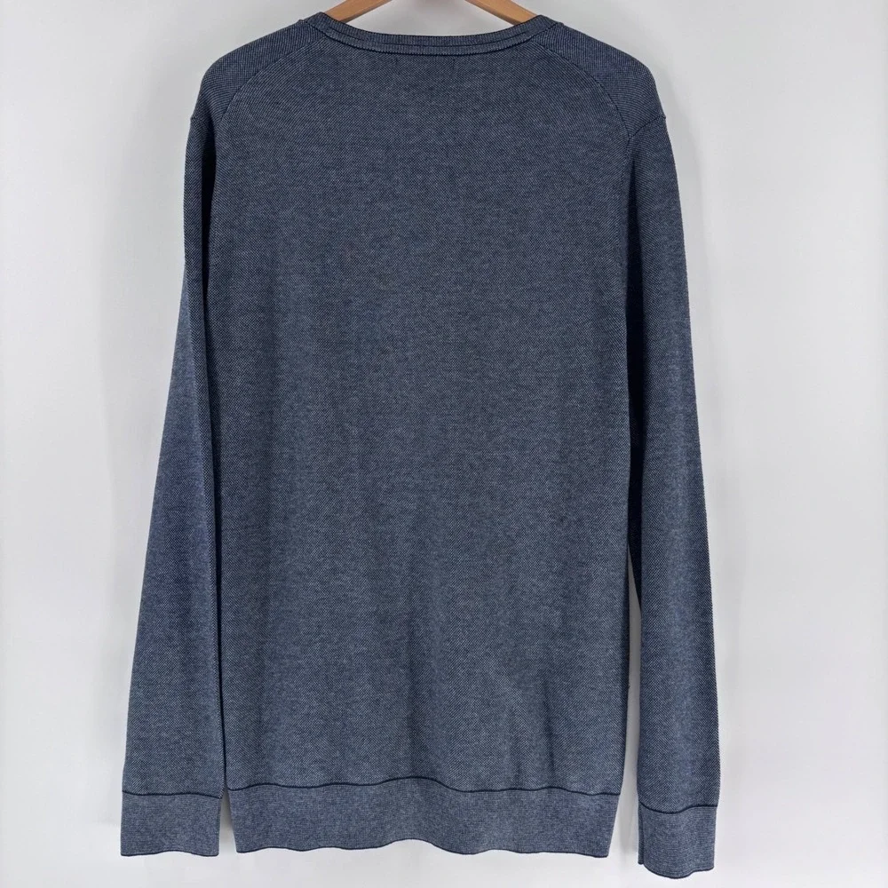 Banana Republic V-Neck Sweater Mens Large Tall Blue Silk Cotton Cashmere Luxury